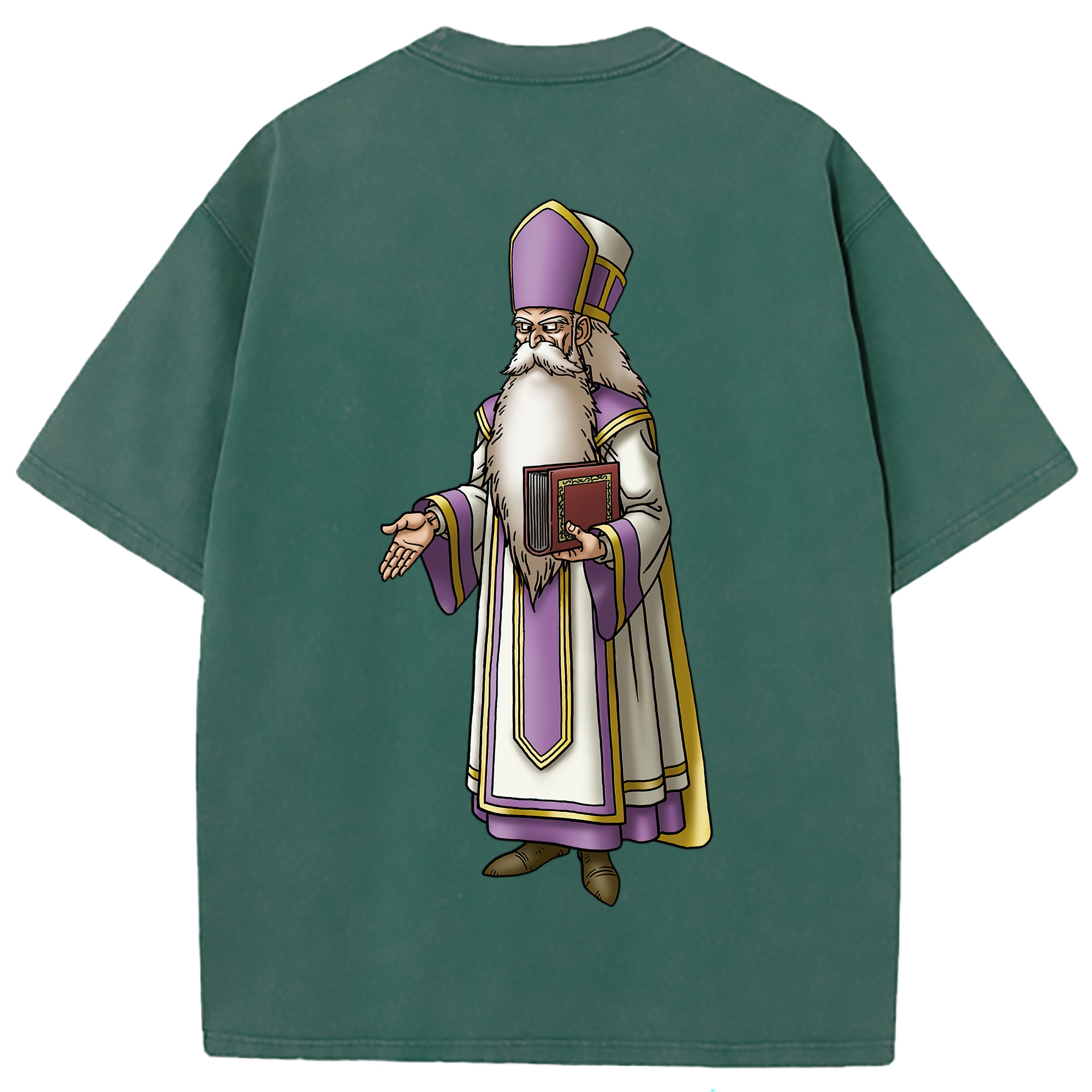（画像用） ドラゴンクエスト Doragon Kuesuto Dragon Quest 綿100% ヴィンテージ風 半袖Tシャツ（背面プリント）